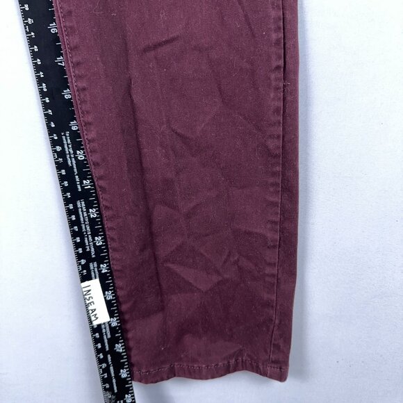 Buffalo David Bitton Hope Skinny Jeans Womens Size 12/32 Mid Rise Stretch Maroon - Picture 12 of 15